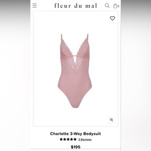 Fleur du Mal Blush Lace Bodysuit